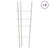 vidaXL Garden Plant Supports with 4 Rings 5 pcs Green 35.4" Steel - 2 of 4