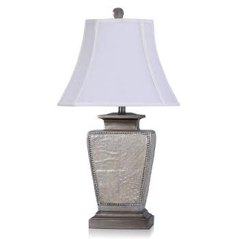 Asher Austin Patchwork Table Lamp with Shade White/Gold - StyleCraft