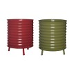 Transpac Metal 22 in. Multicolor Spring Wavy Barrel Nesting Planters with Drainage Hole Set of 2 - 2 of 4