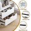 Tall Kitchen Pantry Cabinet with 2 Large Drawers, Adjustable Shelf, 8 Door Spice Racks, Fluted Freestanding Storage Organizer-The Pop Home - 4 of 4