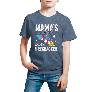 Boys' - Lilo and Stitch - Mama's Little Firecracker Short Sleeve Graphic T-Shirt - 1 of 4