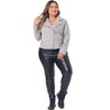 Agnes Orinda Women's Plus Size Winter Suede Cropped Moto Biker Zip Up Faux Suede Jackets - 3 of 4