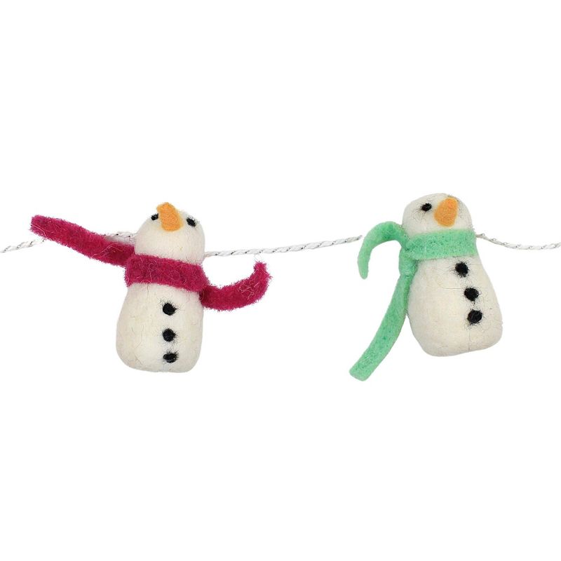 Cody Foster 45.0 Inch Merry And Bright Garland Snowmen Winter Tree Garlands, 3 of 5