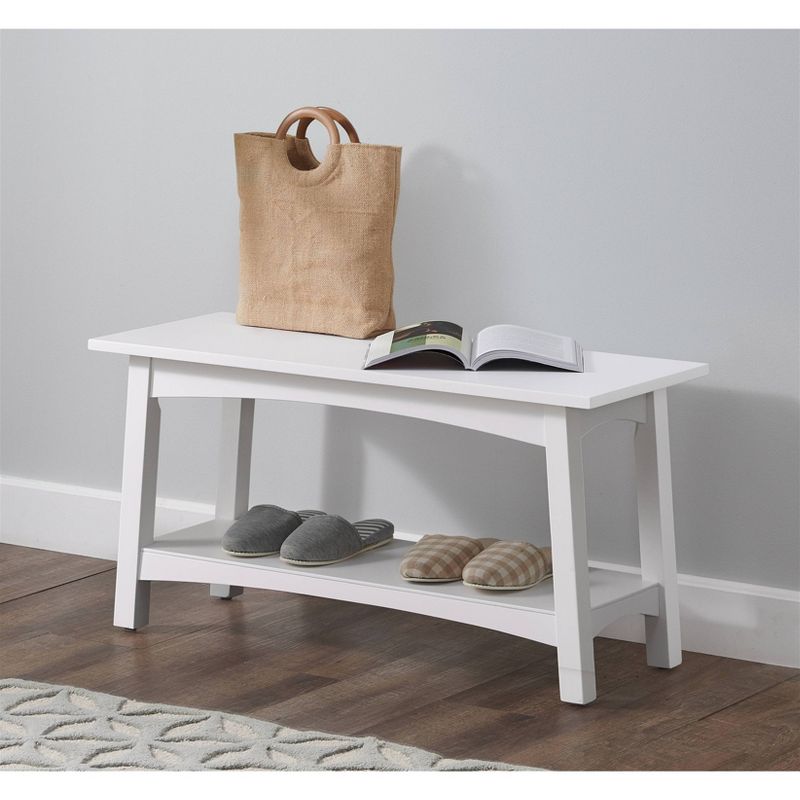 36&#34; Middlebury Wood Entryway Bench White - Alaterre Furniture, 1 of 8