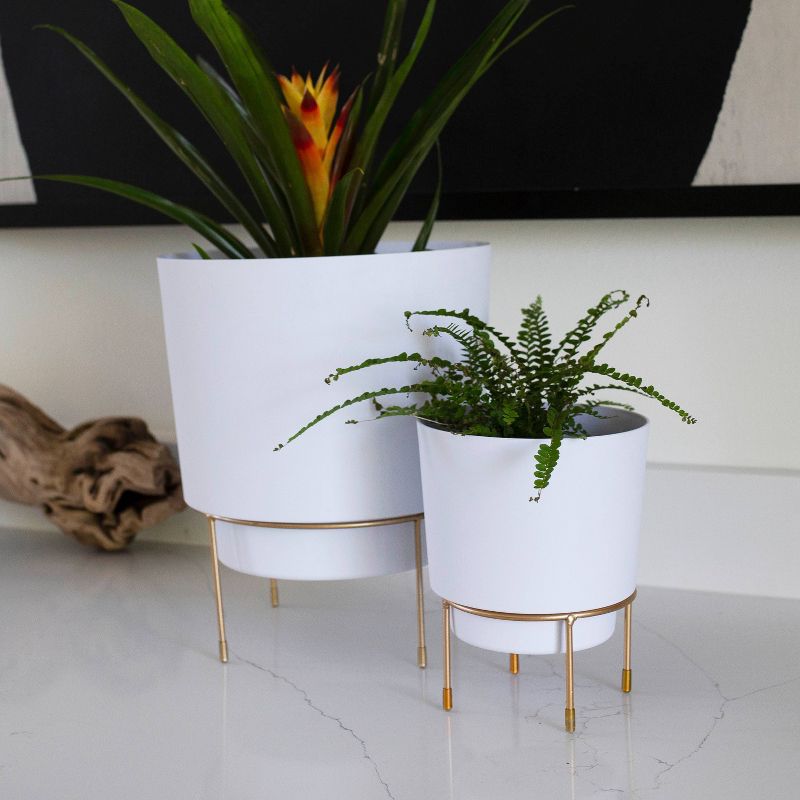 Bloem Hopson With Metal Stand Plastic Planter Pots , 1 of 9