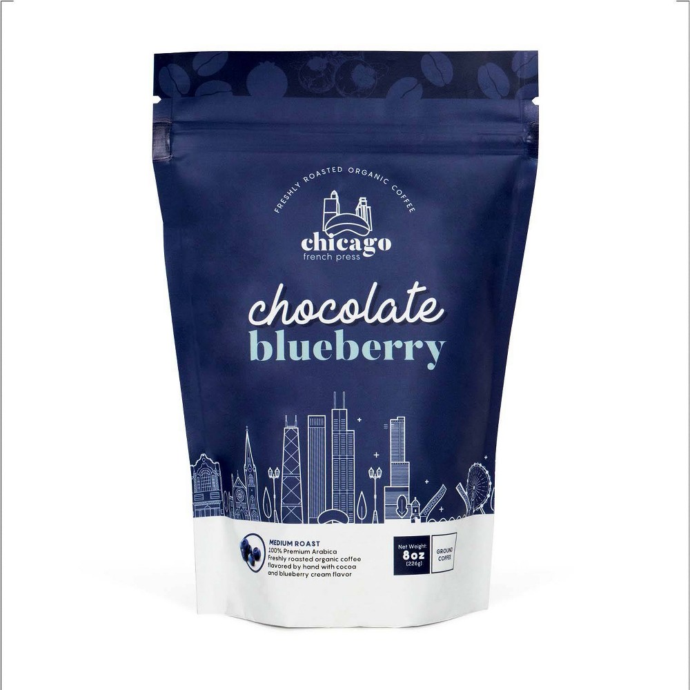 Photos - Coffee Maker Chicago French Press Chocolate Blueberry Medium Roast Coffee - 8oz