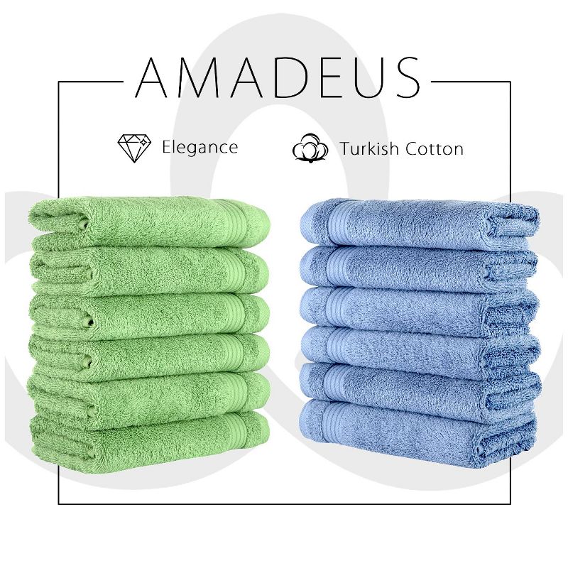 Classic Turkish Towels Amadeus 6 Piece Hand Towel Set - 16x27, Brown Rice, 5 of 7