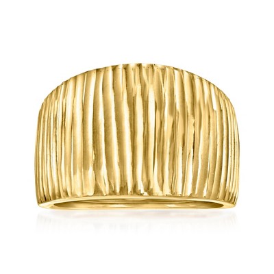 Ross-Simons Italian 18kt Yellow Gold Ribbed Dome Ring
