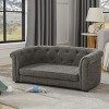 Contemporary Dog Couch,Modern Linen Pet Sofa with Tufted Design,Soft Washable Cushion and Arc Backrest - The Pop Home - 2 of 4