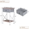 VECELO Modern X-Design Nightstand, End/Side Table with Fabric Drawer & Open Storage Shelves for Bedroom or Living Room, Brown - 2 of 4