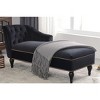 58'' Velvet Chaise Lounge, Button Tufted Right Arm Facing Lounge Chair with Nailhead Trim & Solid Wood Legs for Living Room or Office - 4 of 4