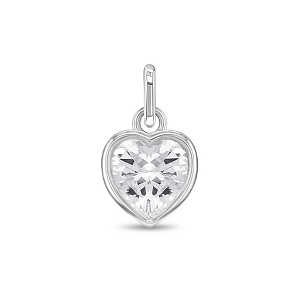 Girls' CZ Birthstone Heart Sterling Silver Charms - In Season Jewelry - 1 of 4