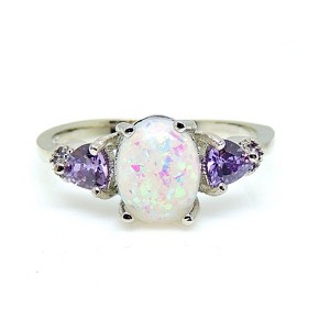 Celia Fire Opal Ring Purple Engagement Womens Ginger Lyne Collection - 1 of 4