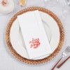 Saro Lifestyle Underwater Fantasy Embroidered Coral Napkin (Set of 6), White, 20"x20" - 4 of 4