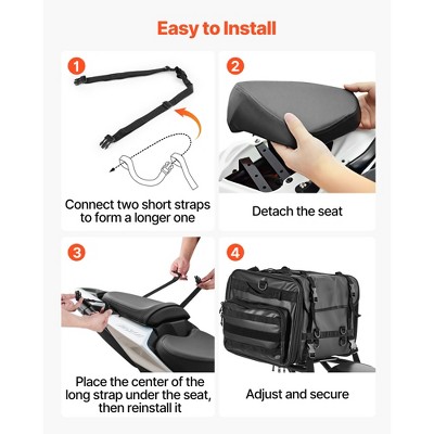 HBEZON Expandable 40-60L Motorcycle Tail Bag with Waterproof Rain Cover, Foldable Design, Shoulder Straps, Pocket and Elastic Cord — фото 3