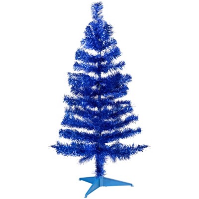 Northlight Artificial Tinsel Christmas Tree - 3' - Blue - Unlit