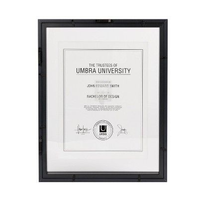 Classic Black 11x14 Wood Floating Document Frame