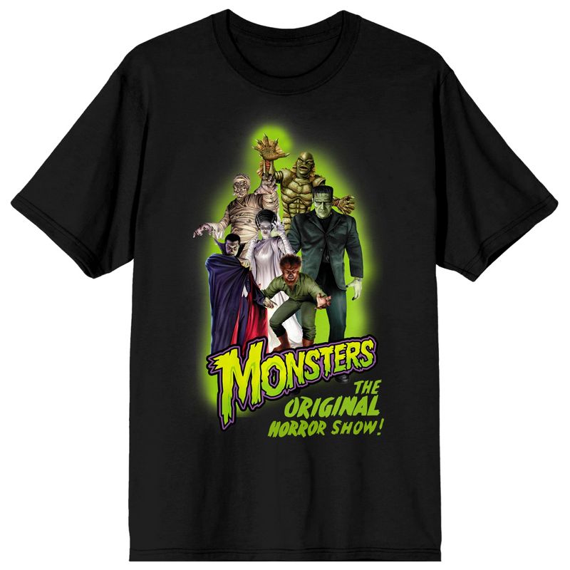 Universal Monsters Group Shot Crew Neck Short Sleeve Women's Black T-shirt, 1 of 4
