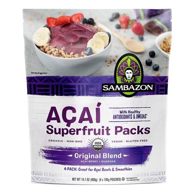 Sambazon A&#231;a&#237; Original Blend Superfruit Frozen Smoothie Packs - 400g