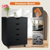 5 Drawer Chest - Storage Cabinets Dressers Wood Dresser Cabinet with Wheels Mobile Organizer Drawers for Office - image 4 of 4