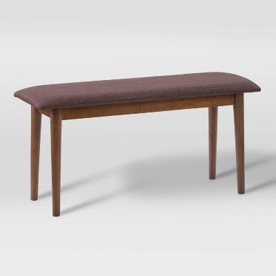 Branson 36" Walnut Dining Bench with Brown Tweed Cushion