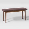 CorLiving Branson Wood Dining Bench Walnut Stain: Upholstered Rectangle Seat, 36" Length, Rubberwood Legs - 2 of 4