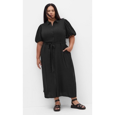 Women's Plus Size Davina Plain Dress - black | CITY CHIC