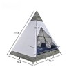 VisioGear Patio Daybed With Cushions, 90.5" Outdoor Sunbed With Colorful Pillows, Tent Shape, Gray & Blue, 90.5"*72.4"*102.4" - 3 of 4