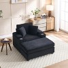 GDFStudio Ulen Modern Corduroy Upholstered Storage Chair with Ottoman and Detachable Cushions - 2 of 4
