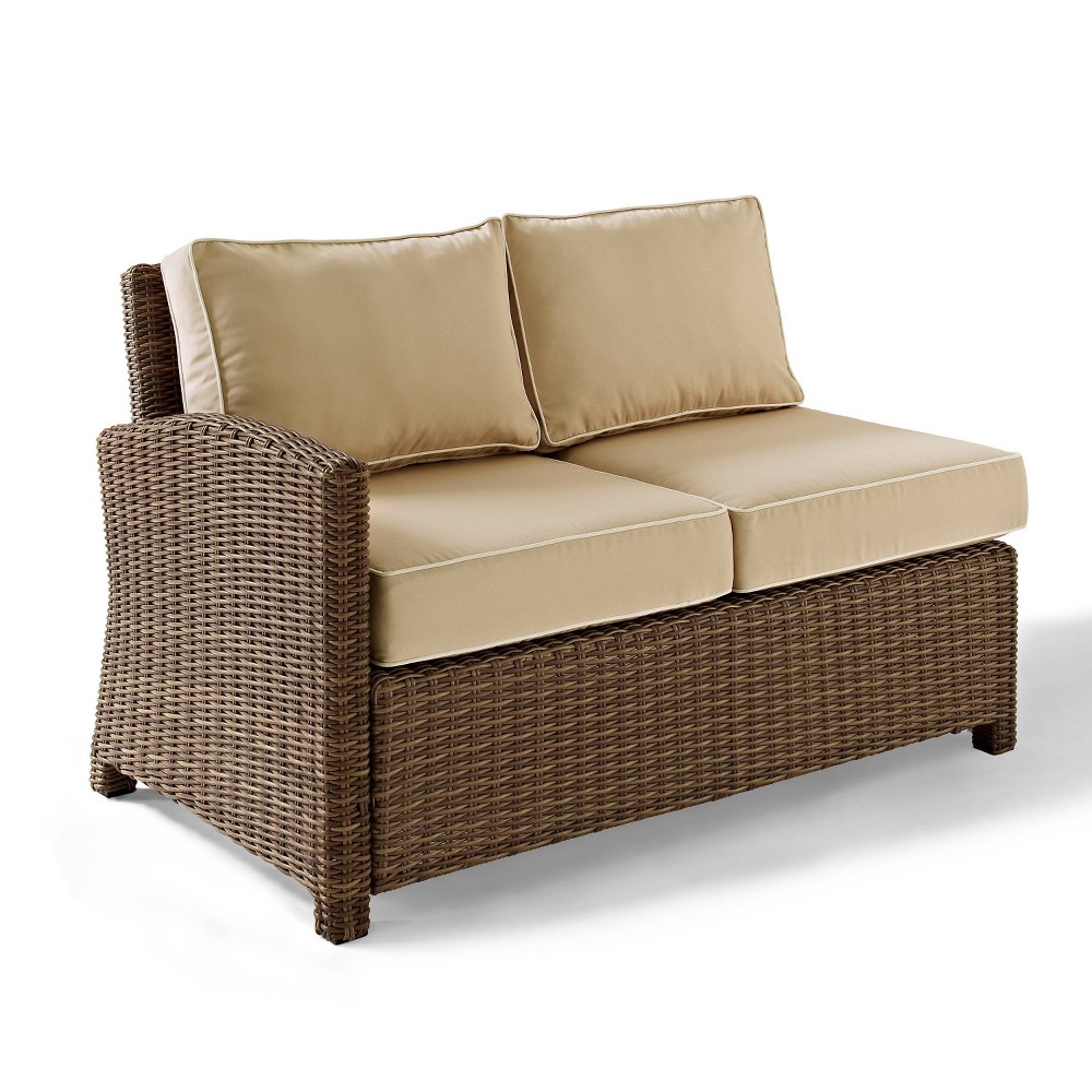 Photos - Garden Furniture Crosley Bradenton Outdoor Wicker Sectional Left Side Loveseat - Sand  