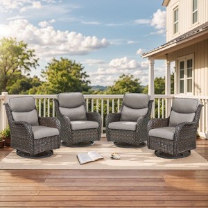 Gymojoy Outdoor Gliders Chairs Side Table with 5-Inch Thick Cushions - 1 of 4