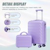 ORRD 2-Piece ABS Spinner Luggage Set 14"+20" | Waterproof Hard Shell Suitcase with Combination Lock & 360° Wheels,Black - 4 of 4