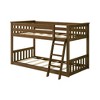 Max & Lily Twin over Twin Bunk Bed for Kids, Low Solid Wood Bunk Beds with Ladder for Small Room - 2 of 4