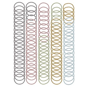 Unique Bargains Women's Spiral Pattern Hair Ropes Pink Purple Yellow Green 100 Pcs - 1 of 3