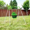 Outsunny Toddler Swing Set with Metal Stand, Safety Seat Belt, Baby Swing Set for Kids Aged 6-36 Months, Green - 2 of 4