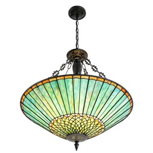 YIYIBYUS 23.62" Wide Stained Glass Inverted Ceiling Pendant Light Fixtures - 1 of 4