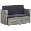 vidaXL Sofa Grey and dark grey (cushion) PE rattan, powder-coated steel - 2 of 4