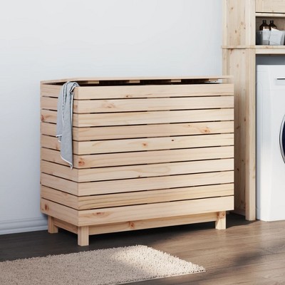 vidaXL Laundry Basket 34.8 in.x17.3 in.x29.9 in. Solid Wood Pine