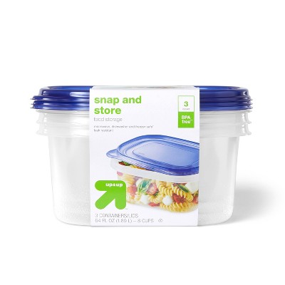 Holiday Large Rectangle Food Storage Container - 64oz/3ct - Up