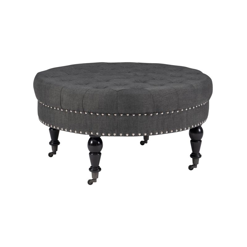 Isabelle Round Tufted Ottoman - Linon, 1 of 15