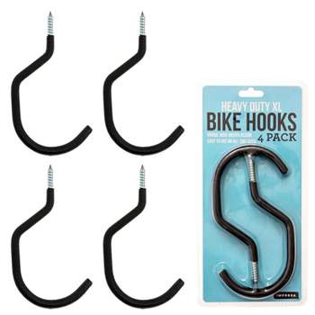 IMPRESA 4 Pack Heavy Duty Bike Hook/Hanger, Wide Opening For All Bike Types, Easy On/Off , Ideal for Garage Ceiling & Wall, Bicycle Storage & Hanging