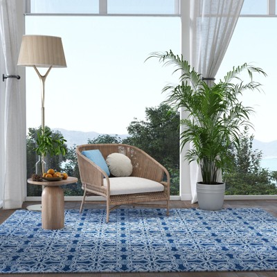 5x7ft Vintage Floral Washable Area Rug, Non-Slip Low Pile Polyester Carpet for Living Room & Bedroom
