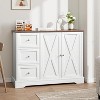 41.3'' Farmhouse Buffet Cabinet with Storage - 3 Drawers & 2 Doors, White Buffet Cabinet for Kitchen, Dining Room, - 2 of 4