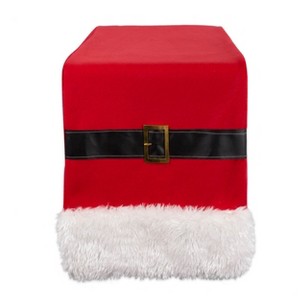 Design Imports  Christmas Embellished Table Runner, Red Santa Claus Belt, 14X72" - 1 of 4