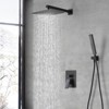 SEVOBAL Shower Faucets, Complete Shower System with Rainfall Shower Head and Pressure Balance Valve, Black, 16"*13"*6.8" - 2 of 4