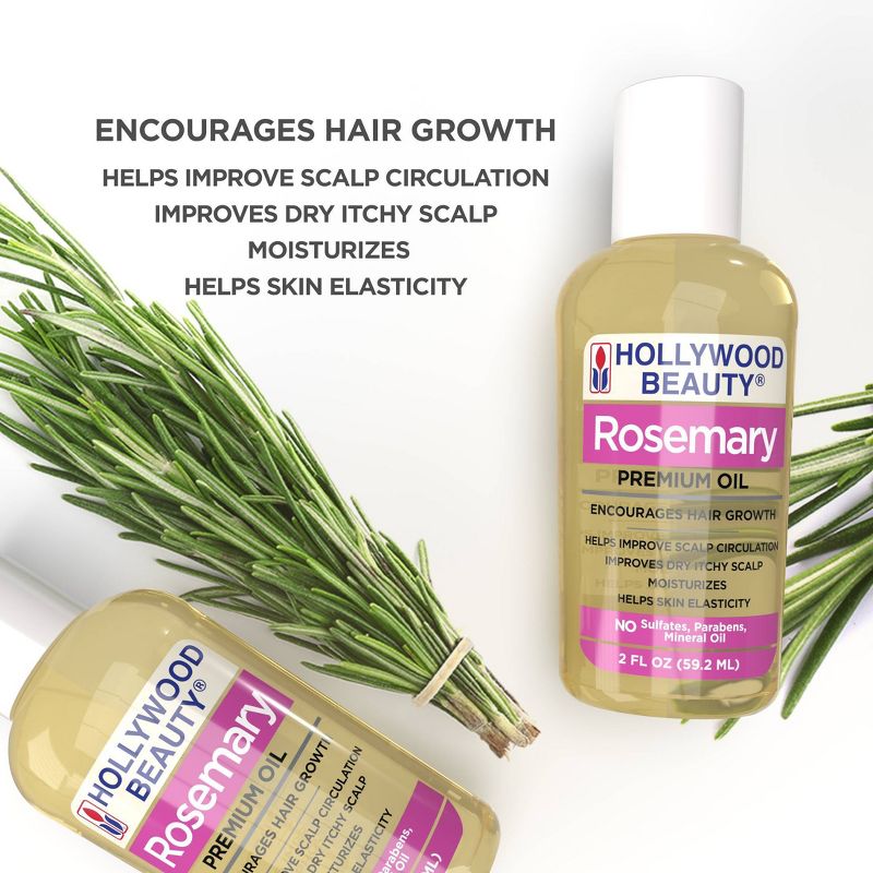 Hollywood Beauty Rosemary Hair, Scalp, and Skin Oil - 2 fl oz, 4 of 8