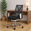 HomeRoots Black Silver and White Adjustable Height Swivel Rolling Office Chair - 2 of 4
