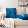 PAVILIA Set of 2 Throw Pillow Covers, Decorative Velvet Square Cushion Cases for Bed Sofa Couch Bedroom Living Room - 2 of 4