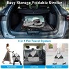 Racxily Foldable Pet Stroller with Weather Cover, 4 Wheels Pet Strolling Cart for Small/Medium Dogs and Cats with Removable Liner Storage Basket - 4 of 4