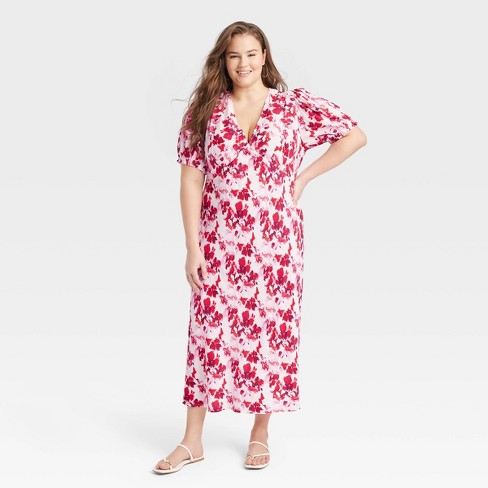 Women's Midi Slip Dress - A New Day™ Pink Xxl : Target